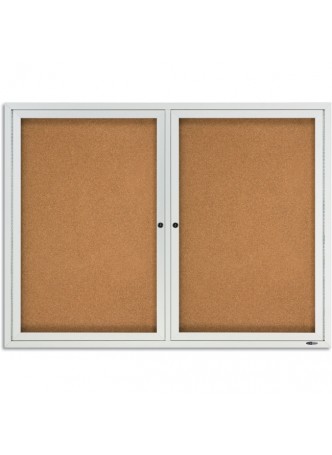 48" Height x 36" Width - Cork Surface - Anodized Aluminum Frame - qrt2364